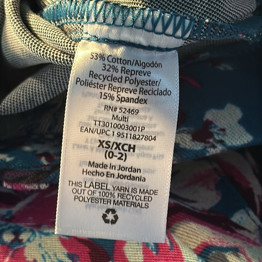Time and Tru Teal Floral Leggings New With Tags Size XS (02) - Picture 11 of 13